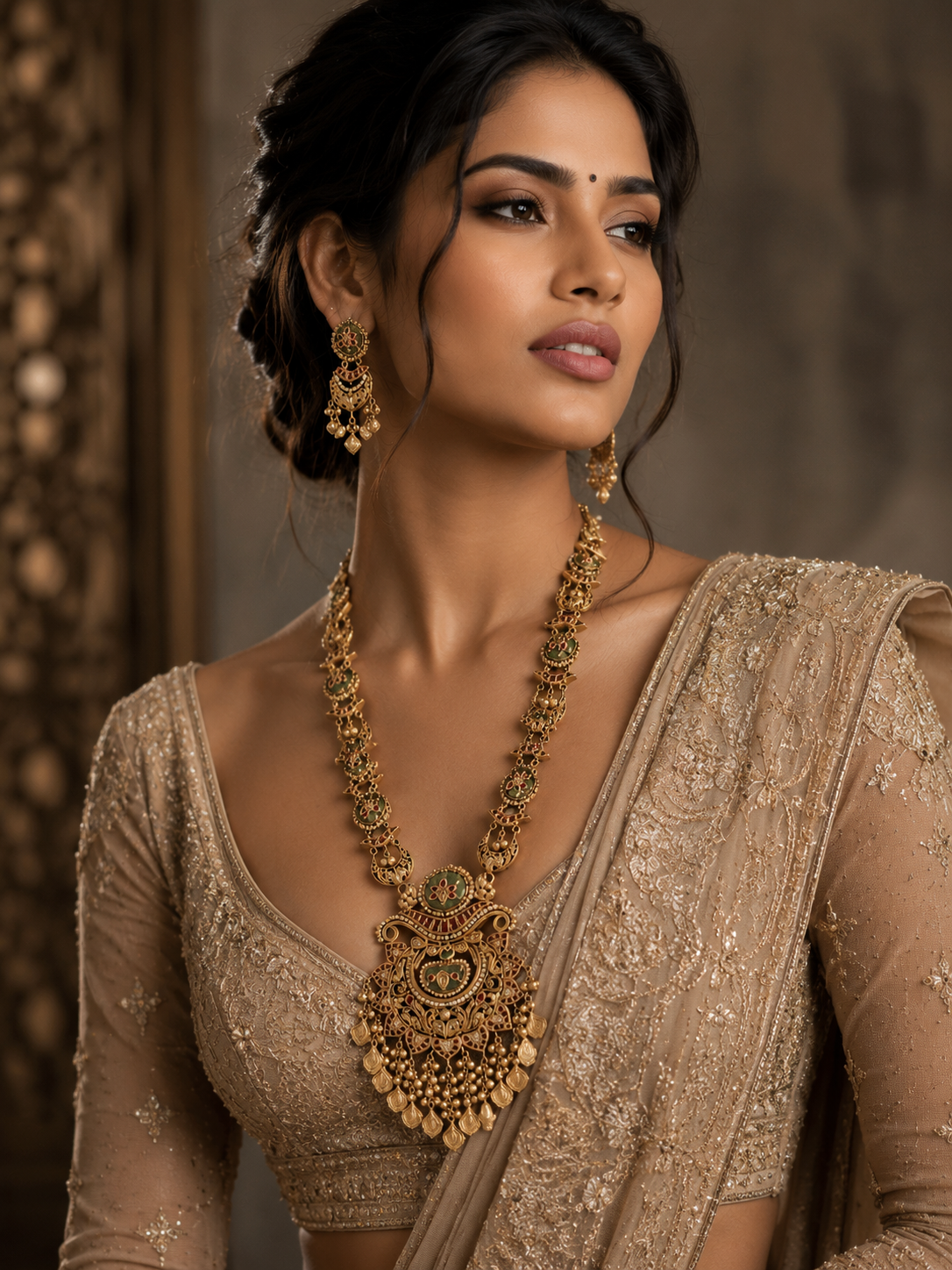 Ethereal Gold Necklace Set Gallery View